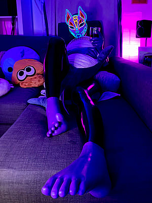 There's Nothing Quite Like Relaxing On The Sofa Drink In Hand Hugging Blåhaj And Wishing There Was Someone To Worship Your Rubber Toes 🥰'