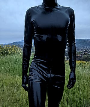 Latex Catsuit Outside'