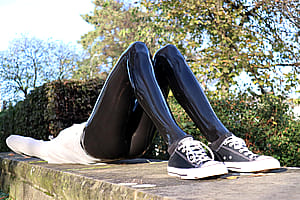 Chucks And Latex Leggings'