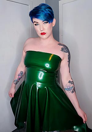 So I Made This Green Metallic Latex Dress Thoughts?'