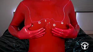 100% Red Rubber Boobs'