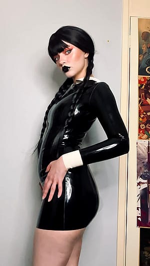 My Latex Wednesday Adams cosplay 🖤'