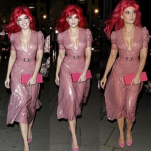 Daisy Lowe's Latex Birthday Dress'