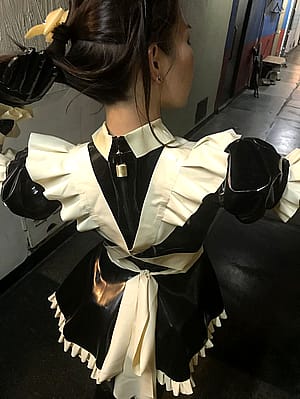 Latex Maid Locked In Until The Chores Are Done!'