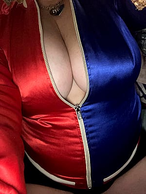 Shiny Satin Jacket Feels So Good Against My Bare Tits'